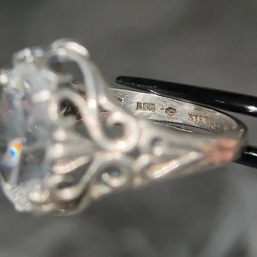 Large‎ Zircon Sterling Silver Ring